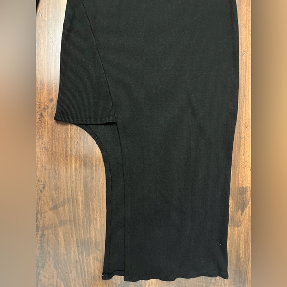 Lanston Ribbed Knit Midi Dress Size Small Black Bodycon Revolve Party Sleek Sexy - Picture 13 of 15